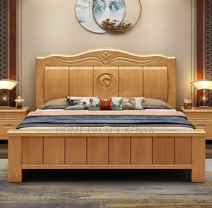 Hardwood Bed: Modern King Size Bed,10inch Matress and 2 Nightstands