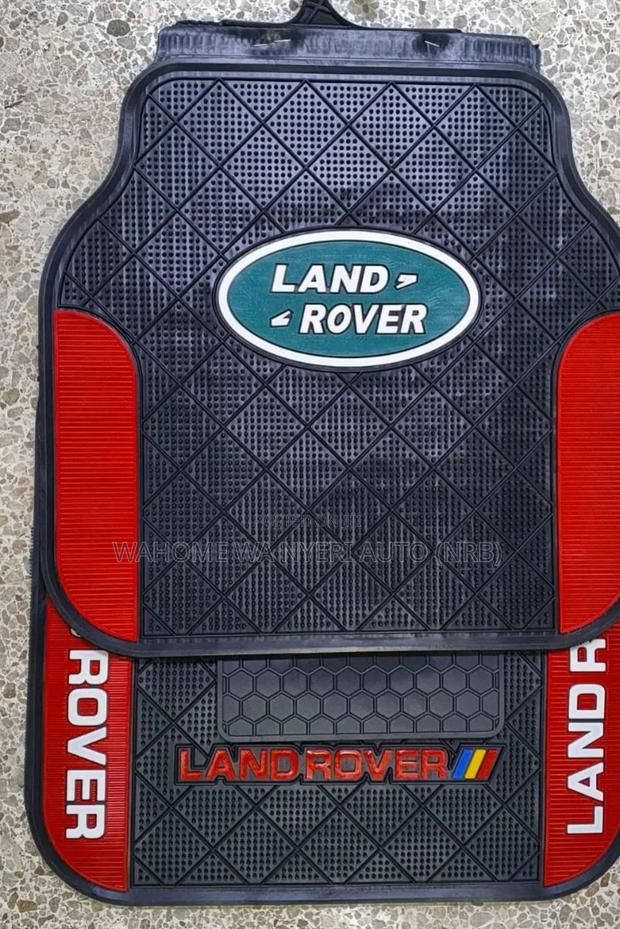 Land Rover Premium Floor Mats - Black Red, Heavy Duty Rubber