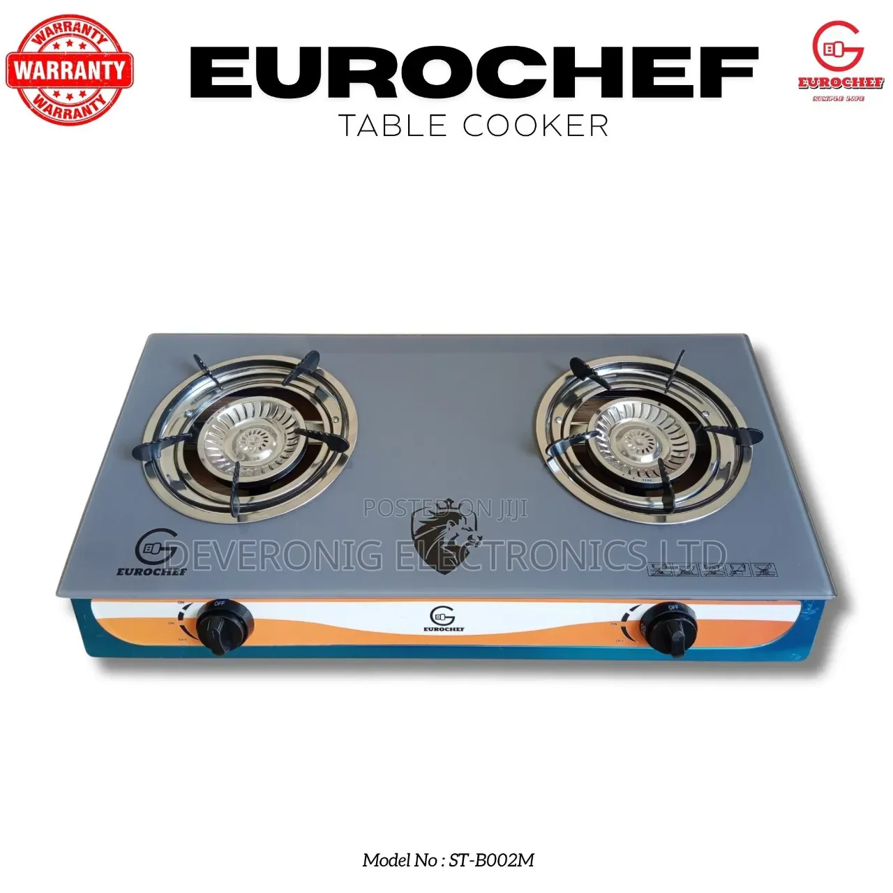 Eurochef 2 Burner Glass Top