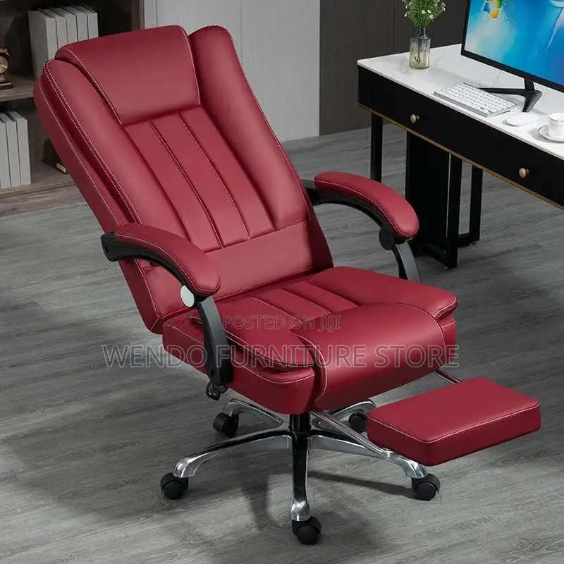 Office Chair; Ergonomic Adjustable Angle Leather Home Office Chairs
