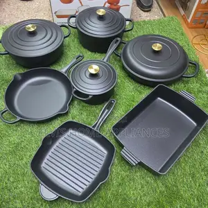 7-Piece Enamel Iron Pot Set