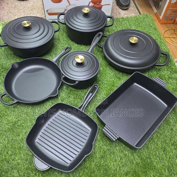 7-Piece Enamel Iron Pot Set