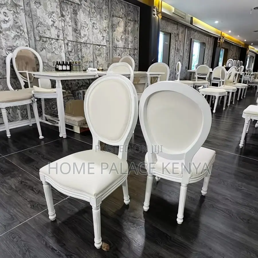Event Chair: White Louis Style Wedding Chair With Pu Cushion