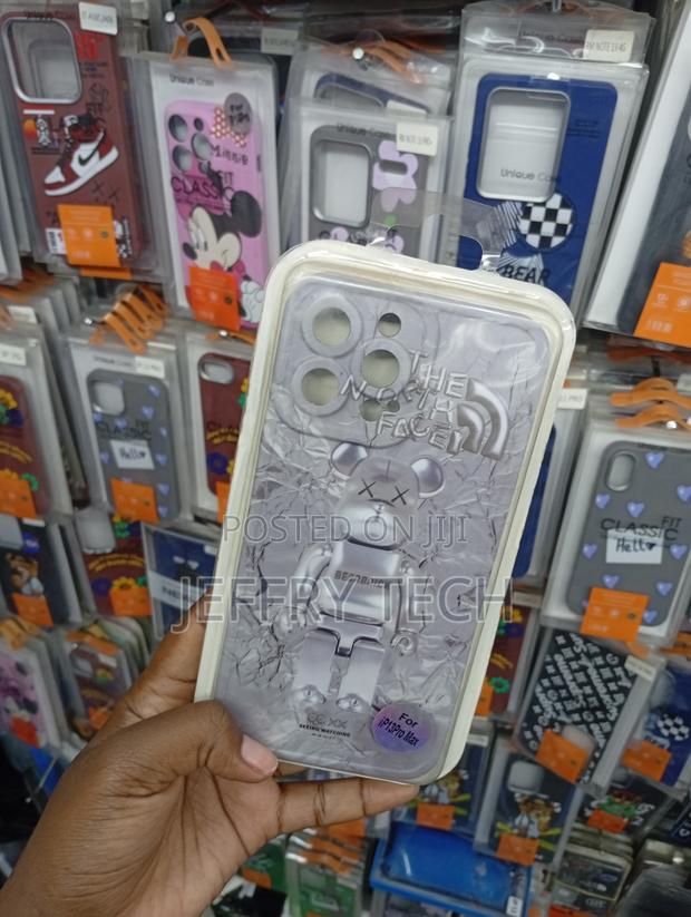 Iaiyoxi iPhone 13 Pro Max Case Featuring a Silver Teddy Bear Design. - thumbnail 2