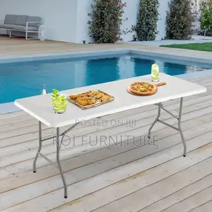 Outdoor Table :6ft Rectangular Foldable Plastic Table