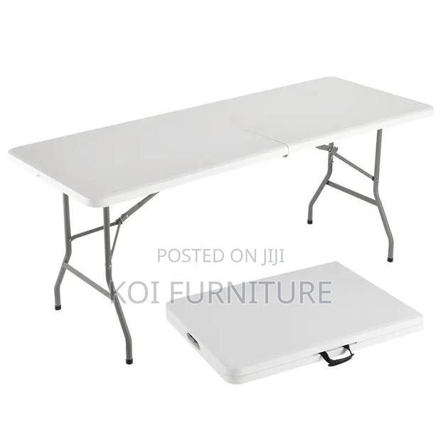 Outdoor Table :6ft Rectangular Foldable Plastic Table - thumbnail 4