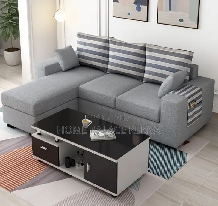 L Seat Sofa: Modern Grey 3 Seater Sofa