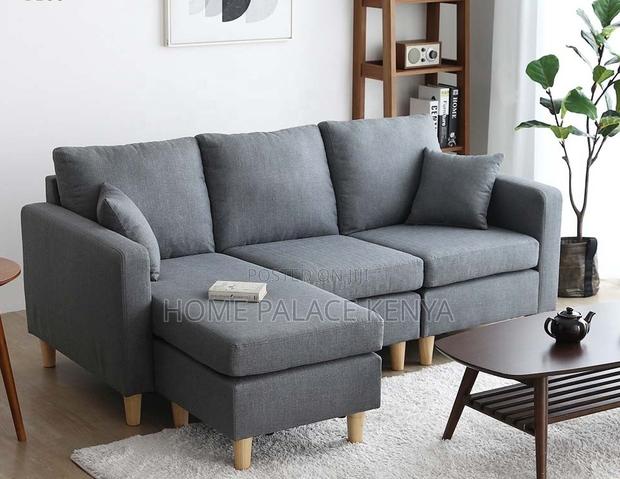 L Seat Sofa: Modern Grey 3 Seater Sofa - thumbnail 5