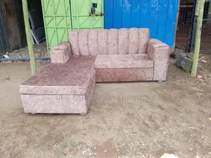Biege L Shaped Sofa