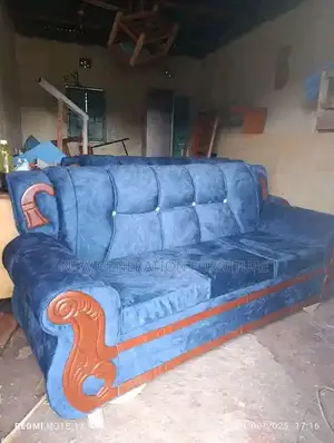 Blue 3 Seater Modern Sofa
