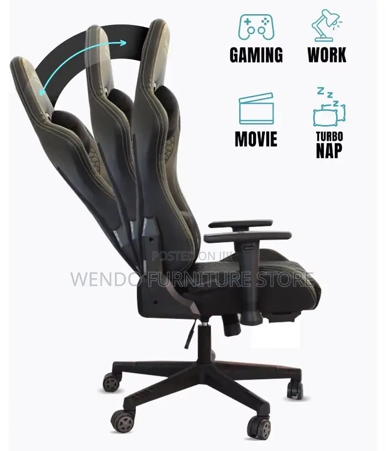 Office Chairs; Leather Platinum High Backrest Gaming Office Chairs