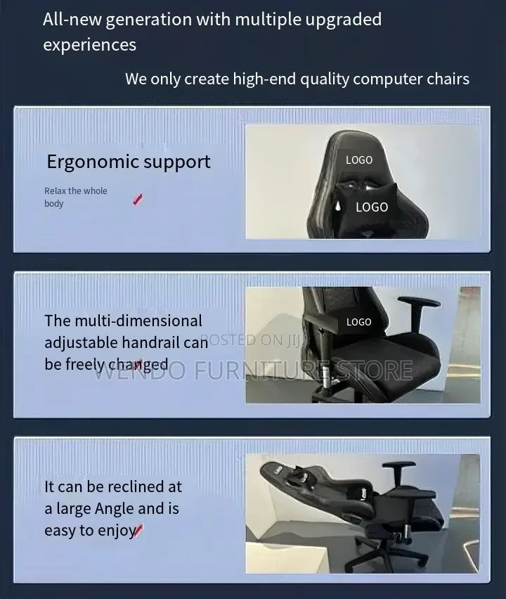 Office Chairs; Leather Platinum High Backrest Gaming Office Chairs