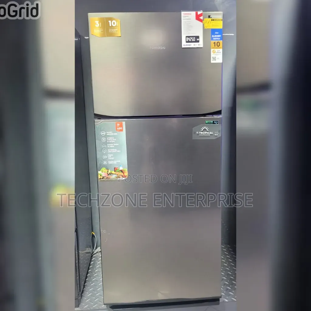 The Tornado 396l Inverter Refrigerator Frost-Free Double-Door Fridge ,
