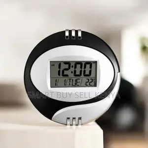 Digital Table and Wall Mount Clock With Customizable Alarm Tones