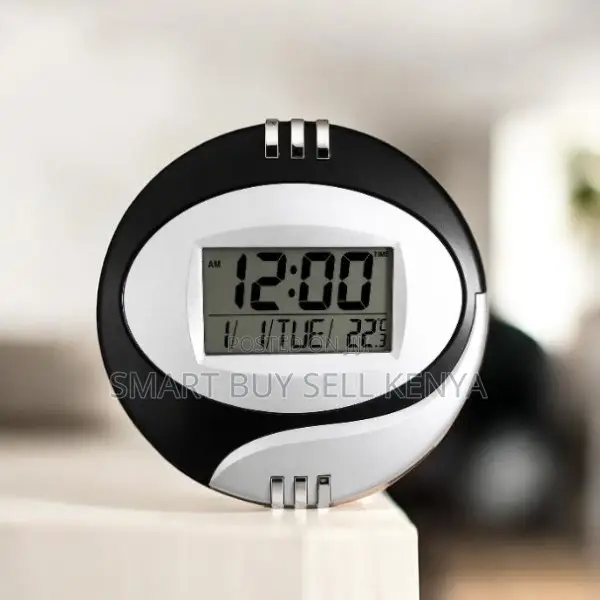 Digital Table and Wall Mount Clock With Customizable Alarm Tones