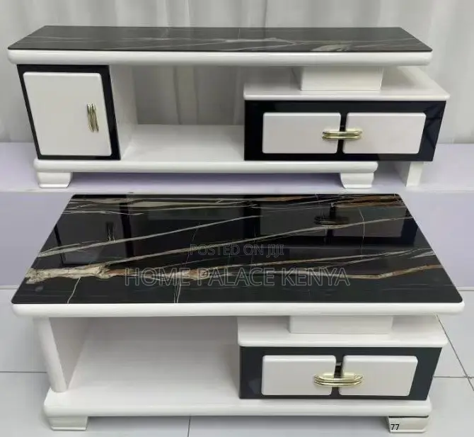 Living Room Set: Designer Tv Cabinet and Coffee Table Set