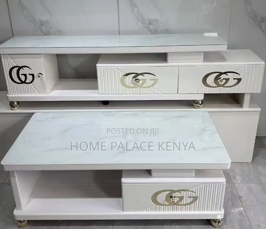 Living Room Set: Designer Tv Cabinet and Coffee Table Set