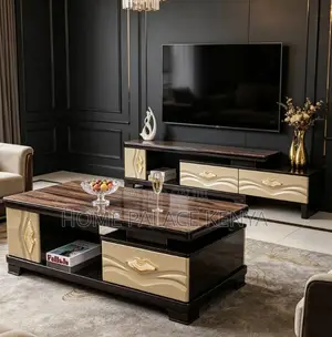 Living Room Set: Designer Tv Cabinet and Coffee Table Set