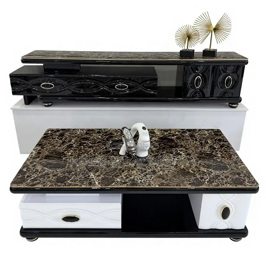 Living Room Set: Designer Tv Cabinet and Coffee Table Set