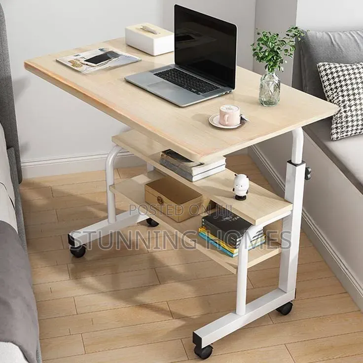 Adjustable Movable Laptop Table With Lockable Wheels