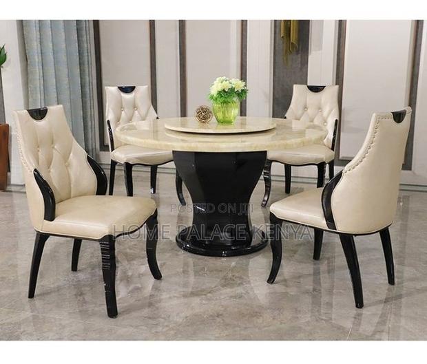 Dining Set: 6 Seater Marble Top Dining Table With 360° Turn Table - thumbnail 8