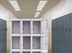 Office Cabinet; Gray Executive Cabinet With 12 Lockable Drawers