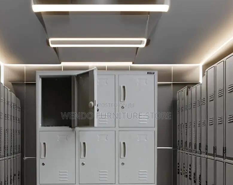 Office Cabinet; Gray Executive Cabinet With 12 Lockable Drawers