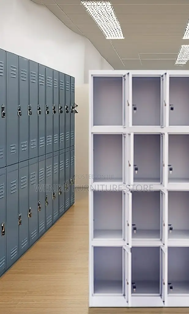 Office Cabinet; Gray Executive Cabinet With 12 Lockable Drawers
