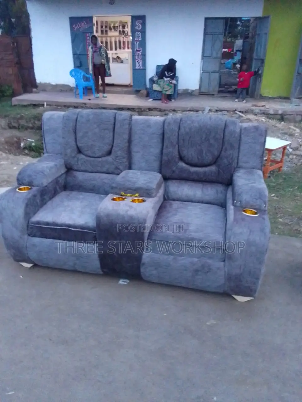 Grey 2 Seater Sofa Set