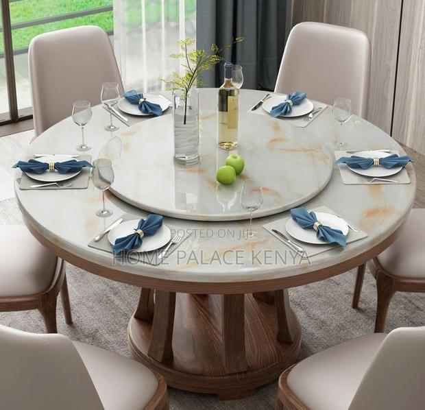 Dining Set: 6 Seater Marble Top Dining Table With 360° Turn Table - thumbnail 15