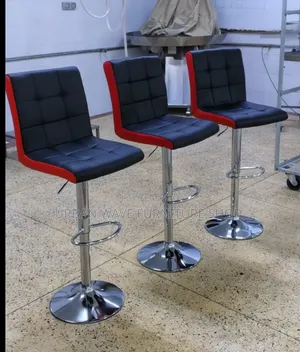 Red Black Adjustable Kitchen Stools
