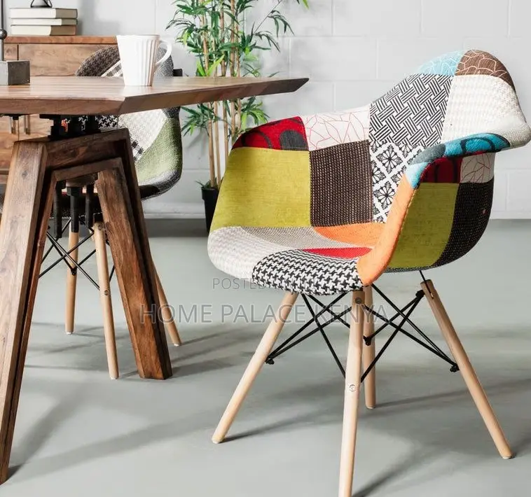 Eames Chair: Multicolor Patchwork Leisure Armchair