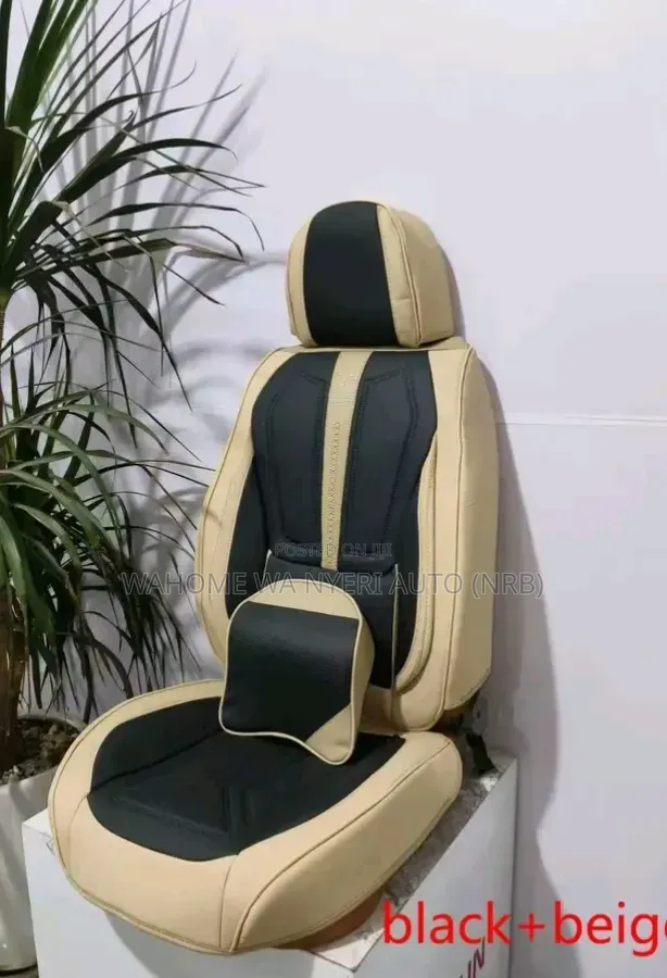 Universal Premium Seat Covers - 5 Seater Set, Black Beige