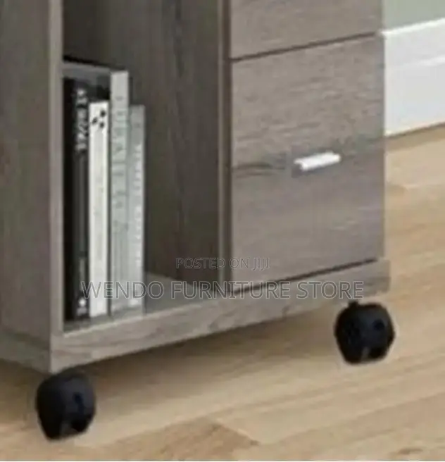 Office Cabinet; Pedestal Wooden Filing Cabinet With 3 Lockable Doors