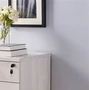 Office Cabinet; Pedestal Wooden Filing Cabinet With 3 Lockable Doors