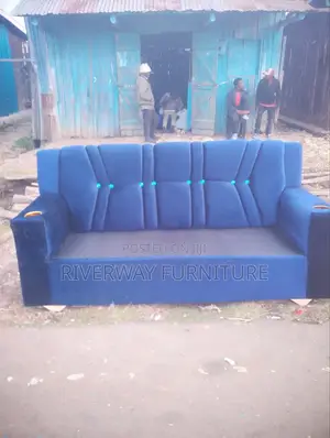 Modern Blue 3 Seater Sofa