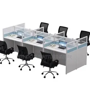 Office Workstation; Six Users MDF Brown Office Workstations