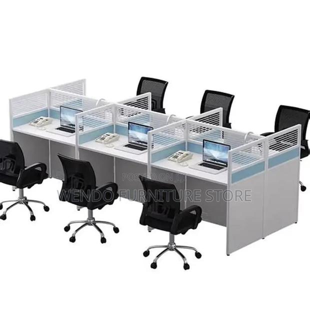 Office Workstation; Six Users MDF Brown Office Workstations - thumbnail 3