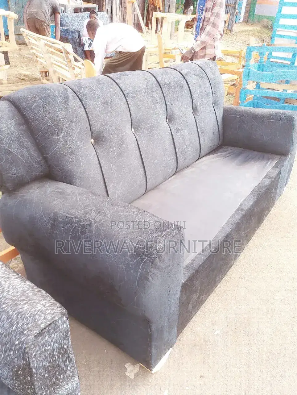 Grey Modern 3 Seater Sofa