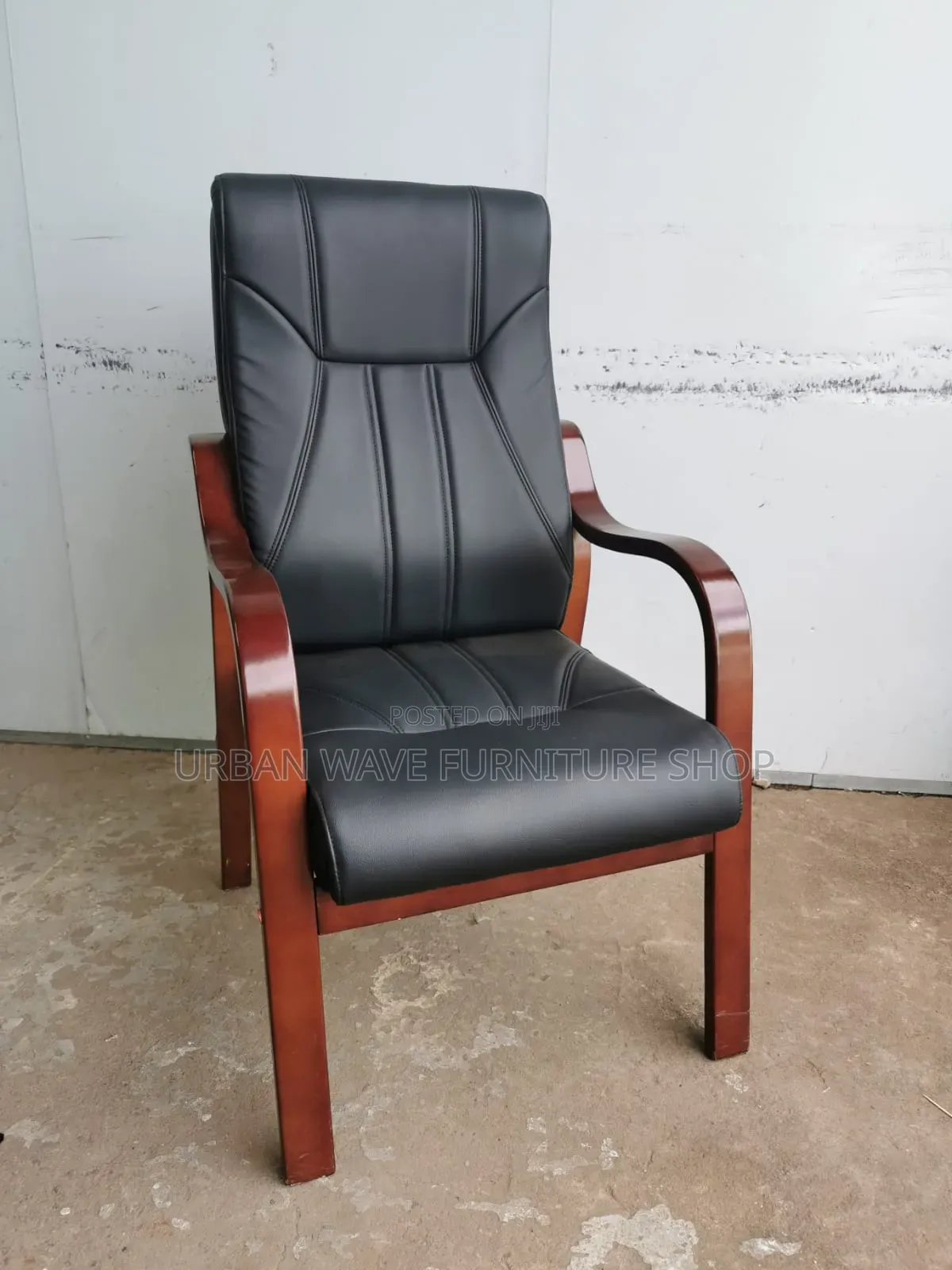 Black Mahogany Leather Executive Chair