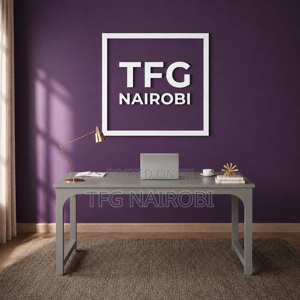 1.6m Grey Computer Table in Nairobi | Grey Study Desk for Home Office