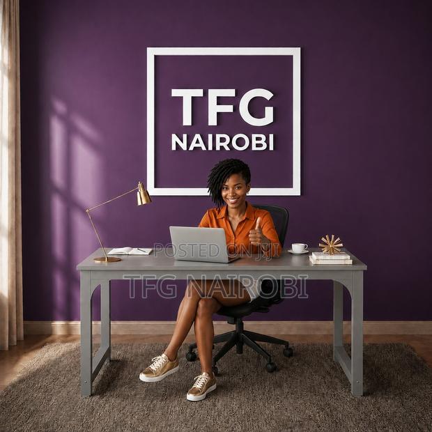 1.6m Grey Computer Table in Nairobi | Grey Study Desk for Home Office - thumbnail 3