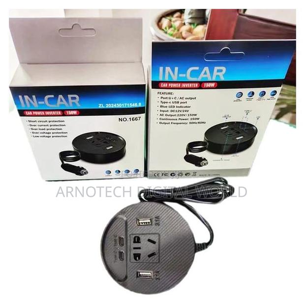 Car Power Inverter 150w Dc 12v -Ac 220v 2usb+2type-C Universal Socket