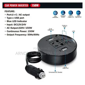 Car Power Inverter 150w Dc 12v -Ac 220v 2usb+2type-C Universal Socket