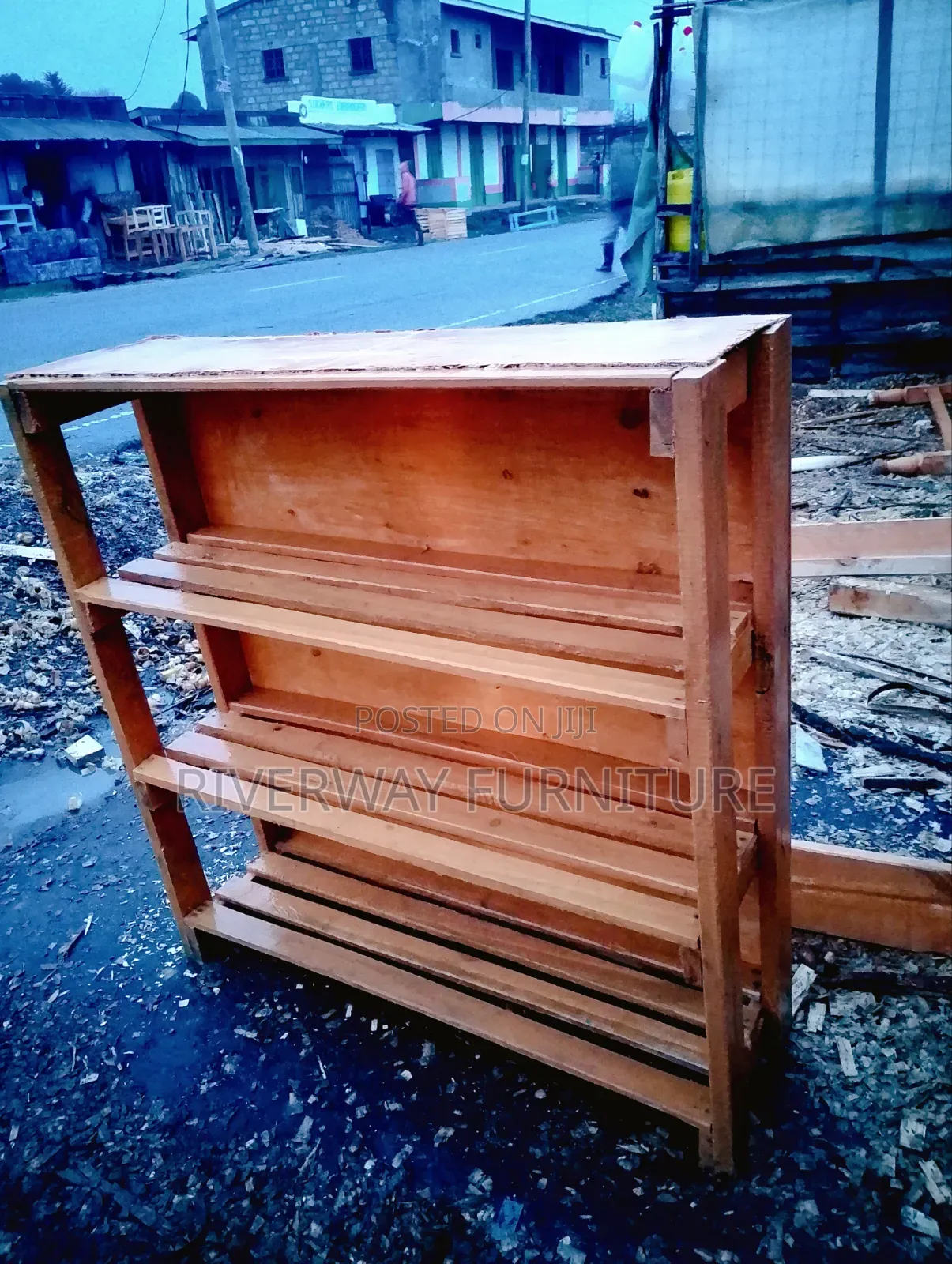 Brown Wooden Shoe Rack