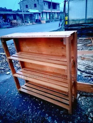 Brown Wooden Shoe Rack