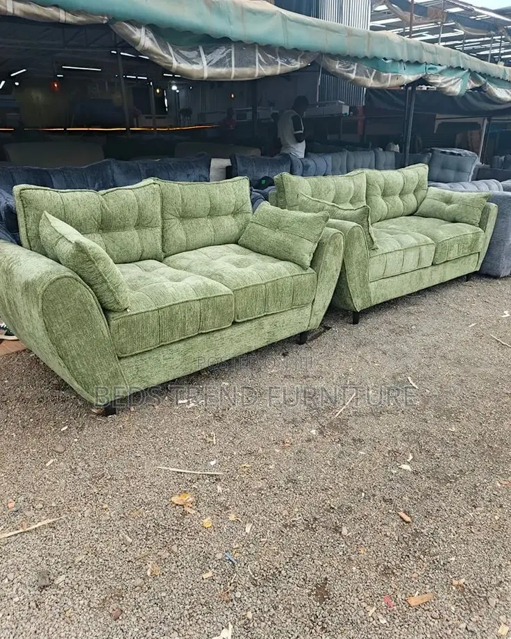 5 Seater Green Butterfly Sofa Set