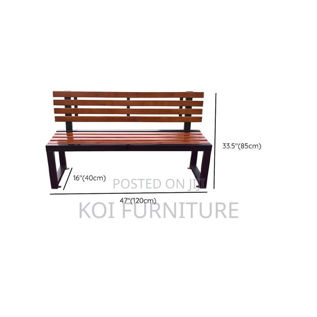 Weather-Resistant Outdoor Garden Bench With Solid Wood Slats - thumbnail 2