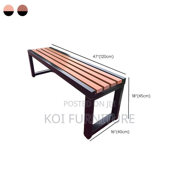 Weather-Resistant Outdoor Garden Bench With Solid Wood Slats - thumbnail 7