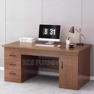 Office Desk; 1.4m Transitional Executive Desk With Locking Storage